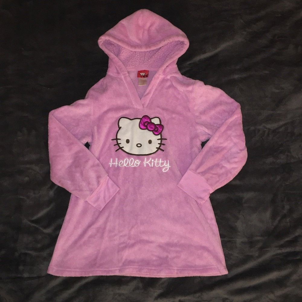 HELLO KITTY plush pink hoodie